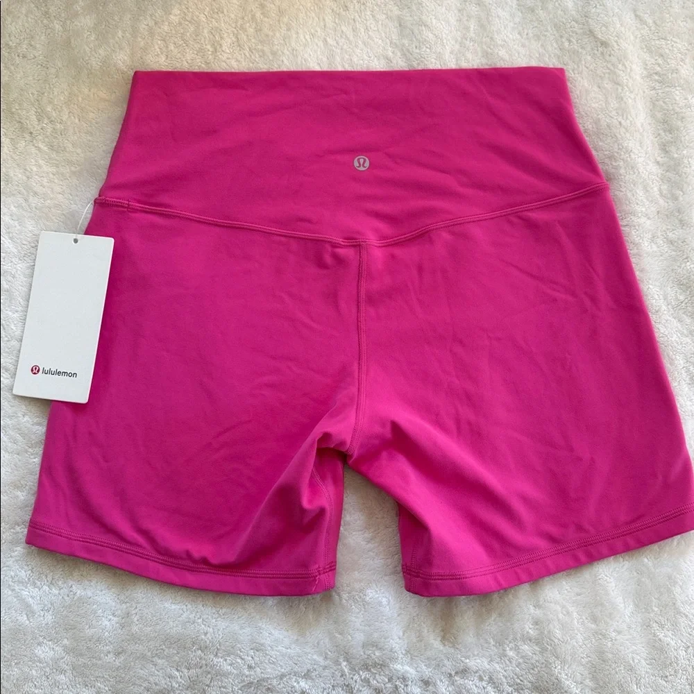 lululemon athletica Women's Bright Pink Bike Shorts - Picture 4 of 5